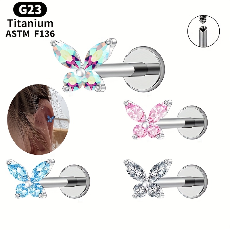 Women's Exquisite Titanium Alloy Butterfly-Shaped Cartilage Earring